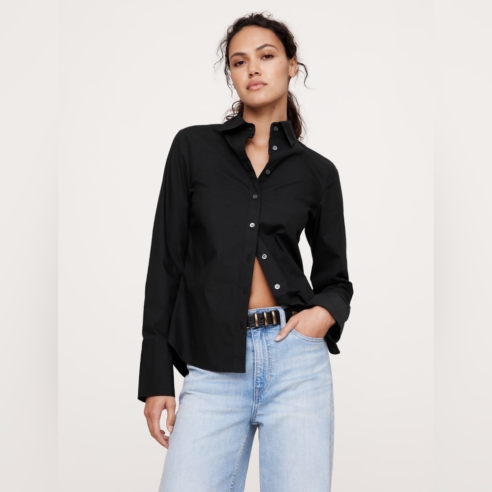 NWT Banana Republic Riley II Tailored Black Shirt Size 2.